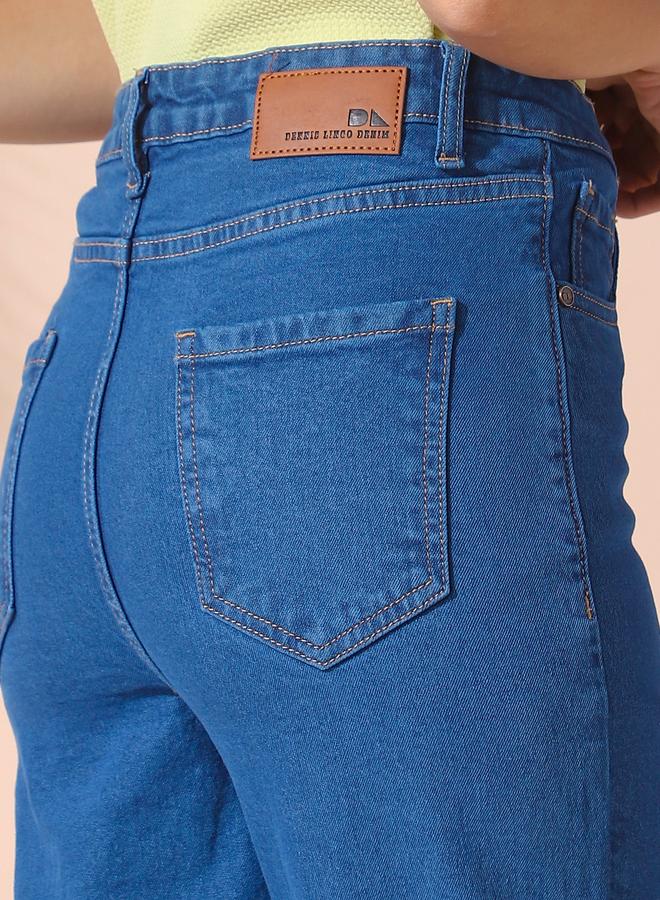 Dennis Lingo Women's Indigo 100% Cotton Solid Pattern Full Length Straight Fit Jeans  - Image 2
