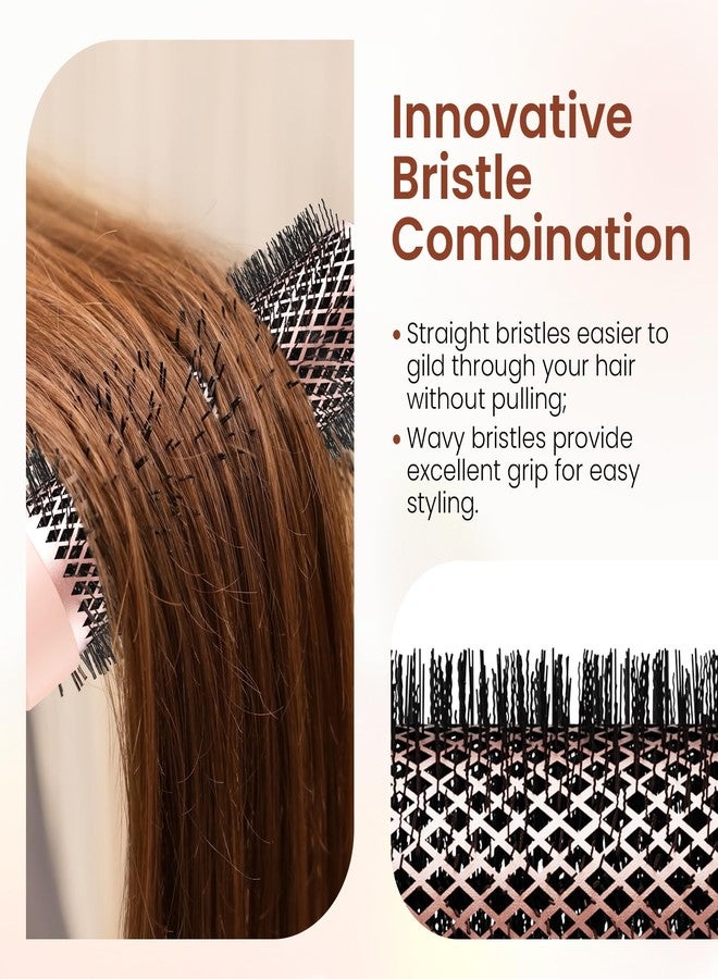 AIMIKE Round Brush for Blow out, Rose Luxe Extra-Long Round Hair Brush Ionic & Nano Thermal Ceramic Tech, for Blow Drying & Styling Volumizing Thick Long Hair, with 4 Clips (Barrel 1.7", Bristle 2.5") - Image 3