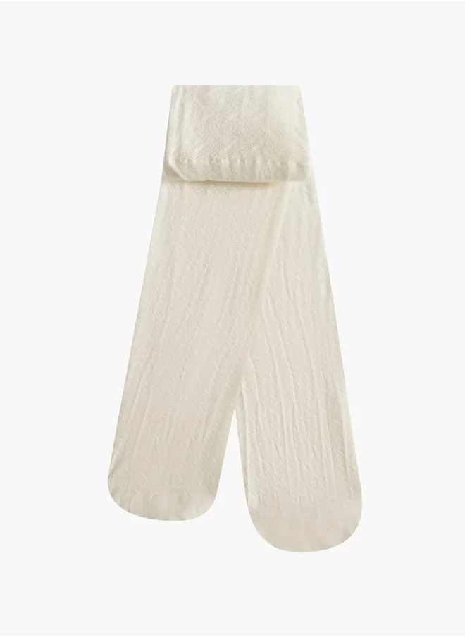 فلورا بيلا من شو إكسبرس Girls Textured Tights with Elasticated Waistband - Set of 2