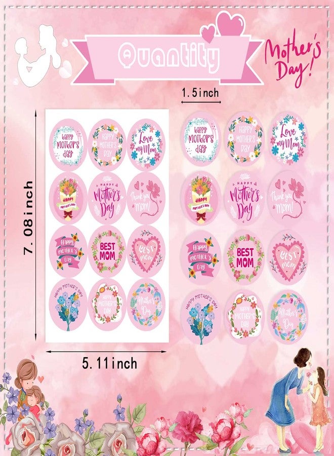 DUJAA 192PCS Mothers Day Stickers for Kids Happy Mother's Day Labels Stickers Floral Envelope Card Decorations Boxes Party Favor - Image 3