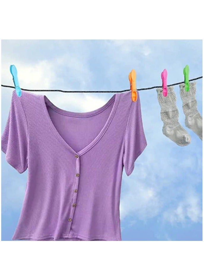 Pack of 48 Clothes Clips Plastic Peg, Colorful Heavy Duty Laundry Clips, Air Drying Clothesline Clips Clothes Pins, for Clothesline Hanging, Clothes, Laundry Kitchen and Outdoor, Clothes Windproof - Image 3