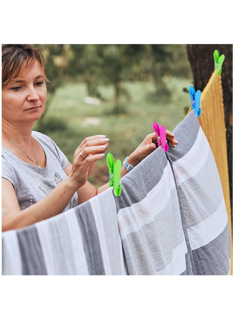 Pack of 48 Clothes Clips Plastic Peg, Colorful Heavy Duty Laundry Clips, Air Drying Clothesline Clips Clothes Pins, for Clothesline Hanging, Clothes, Laundry Kitchen and Outdoor, Clothes Windproof - Image 4