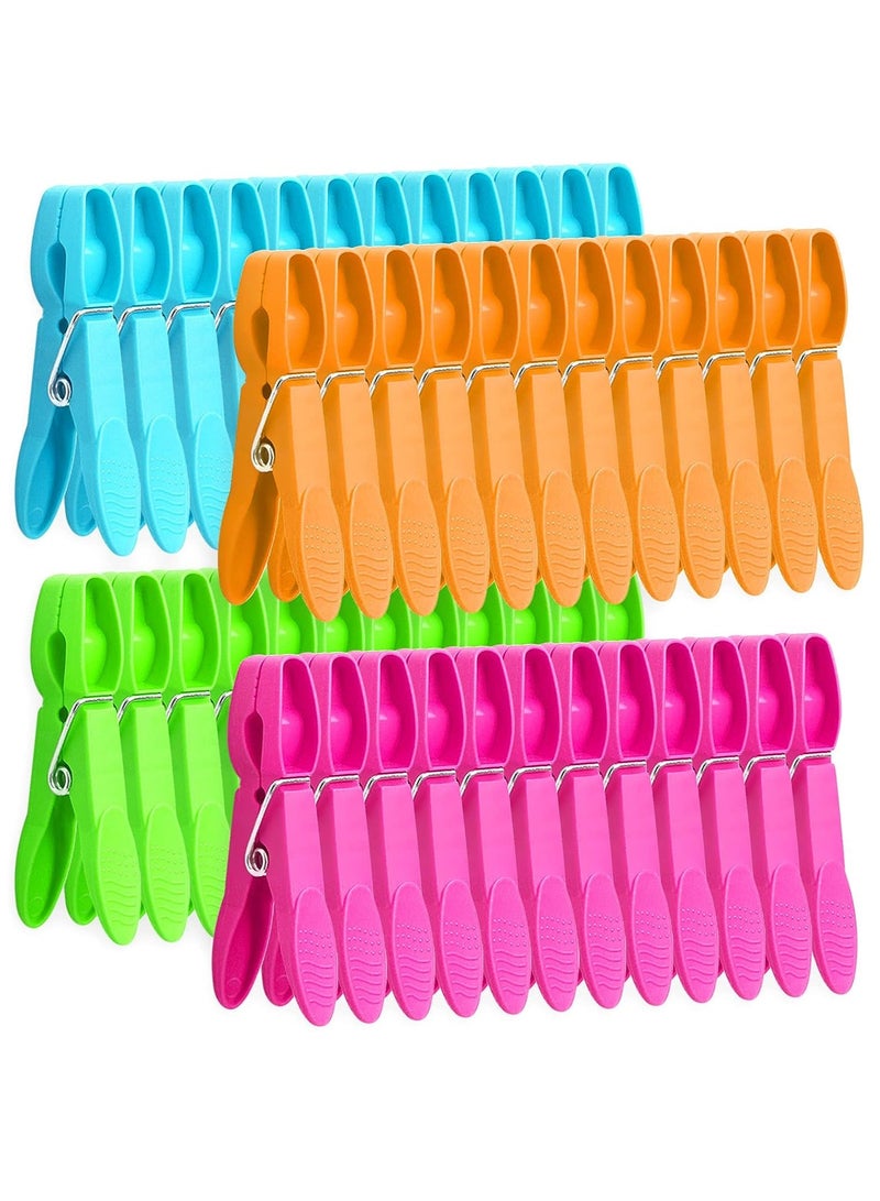 Pack of 48 Clothes Clips Plastic Peg, Colorful Heavy Duty Laundry Clips, Air Drying Clothesline Clips Clothes Pins, for Clothesline Hanging, Clothes, Laundry Kitchen and Outdoor, Clothes Windproof - Image 1