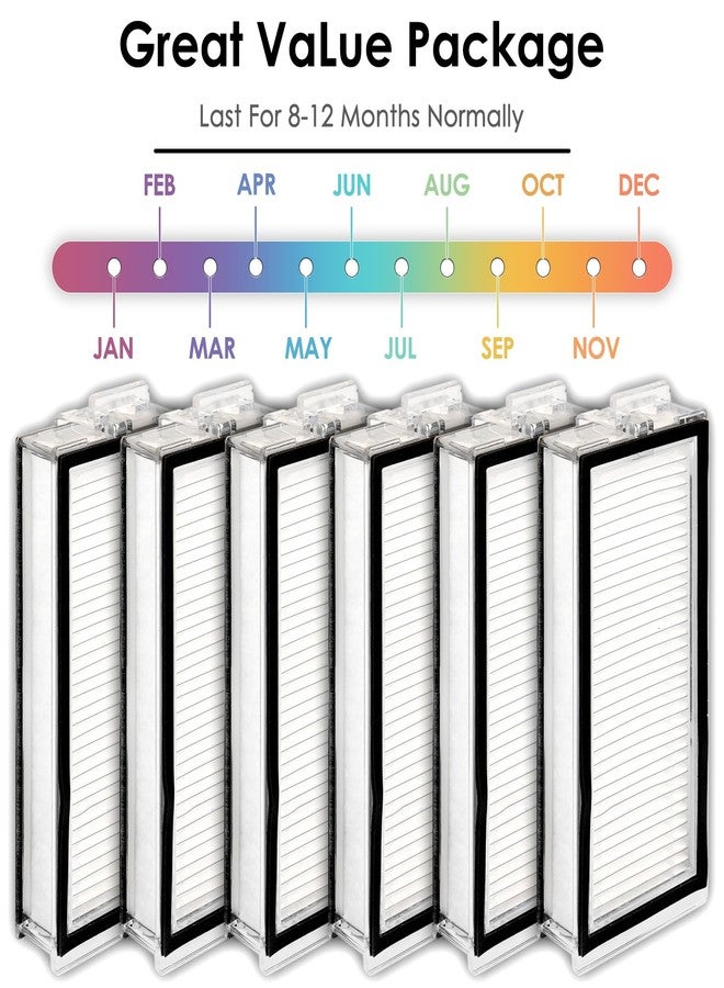 CHAIN PEAK (6 Pack) Q5 Max+ HEPA Filters Compatible With Roborock Q5 Max+, Q5 Pro, Q5 Pro+, Q8 Max, Q8 Max+, Q7, Q7+, Q7 Max, Q7 Max+, Q5 Duoroller+ Robot Vacuum, Replacement Parts Filters Upright Filters - Image 4