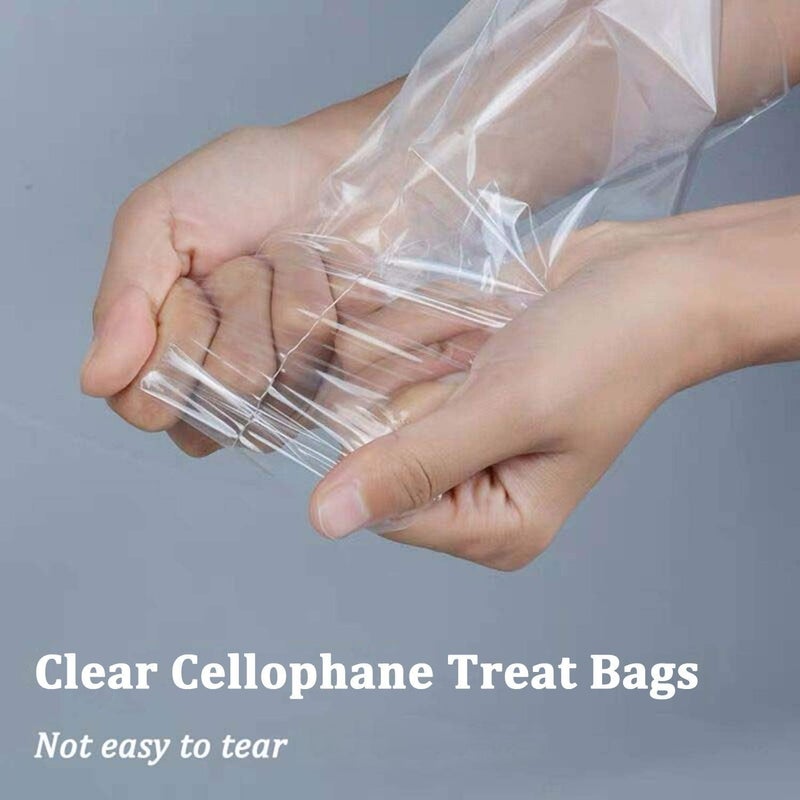 Morepack Cellophane Treat Bags, 200 PCS Clear Cellophane Gift Bags with Twist Ties (8"x12") - Image 5