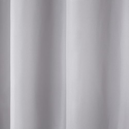 TOWN & COUNTRY BASICS Cabana Solid Heavyweight Indoor Outdoor Curtains, Light Filtering Opacity with Grommet Top, Water Repellent, 2-Pack Set, 54"x120", Cloud Grey - Image 3
