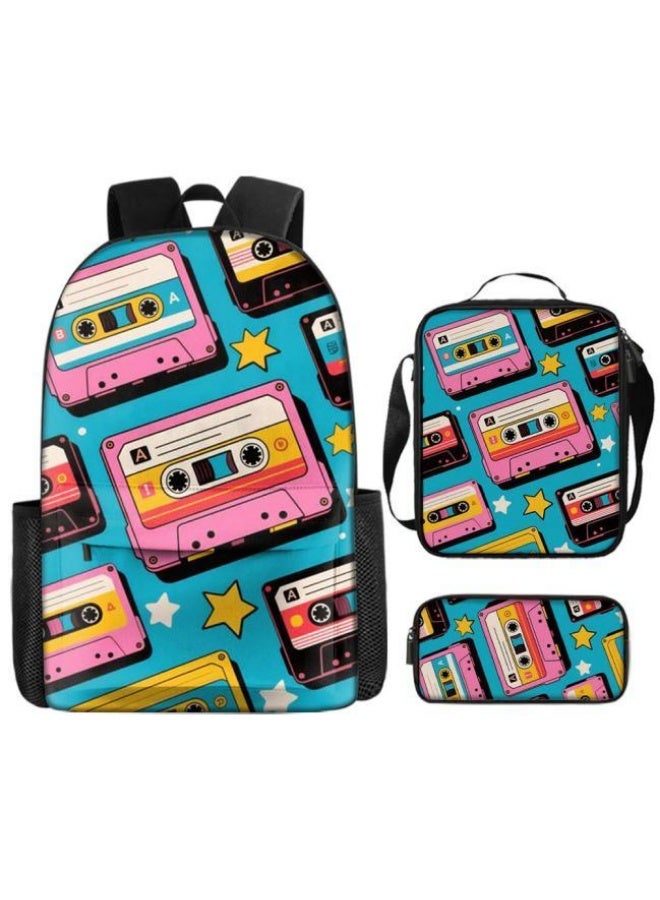 [Super new special offer] Cartoon theme bag three-piece set | double-shoulder + hand-held + storage pen bag | gift self-use good-looking - 620  - Image 1