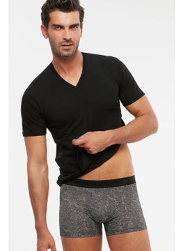 KOM Antonio V Neck Cotton Men's T-Shirt - Black  - Image 1