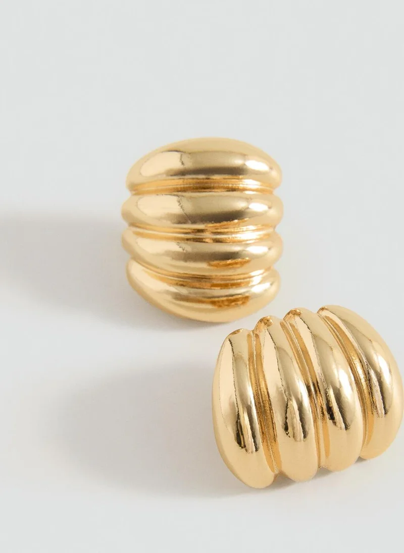 MANGO Embossed hoop earrings