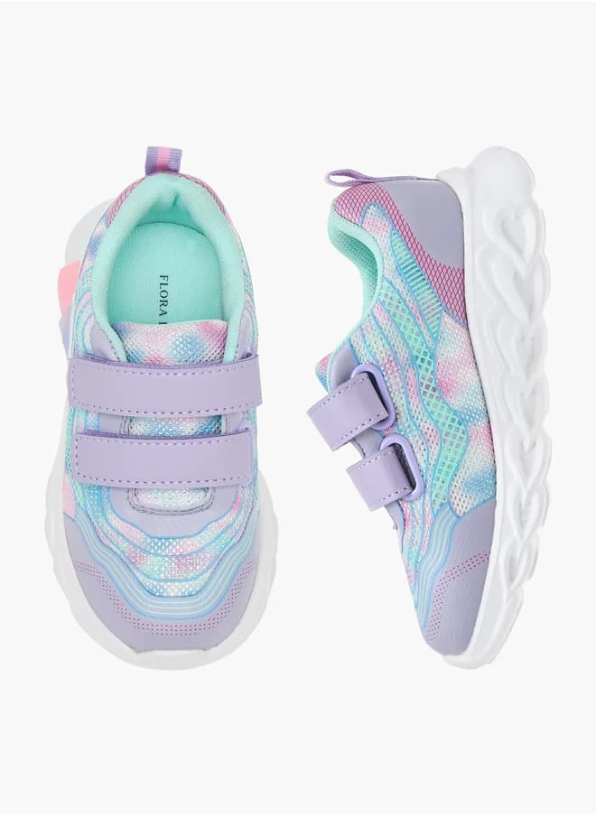 Flora Bella By Shoexpress Girls Ombre Light-Up Sneakers With Hook And Loop Closure Ramadan Collection