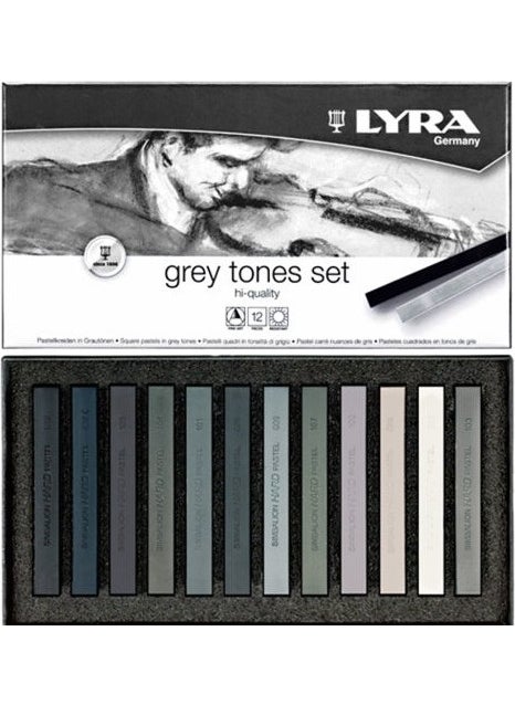 Lyra Polycrayons Soft - Powder Pastel Paint 12 Colors Gray Tones 