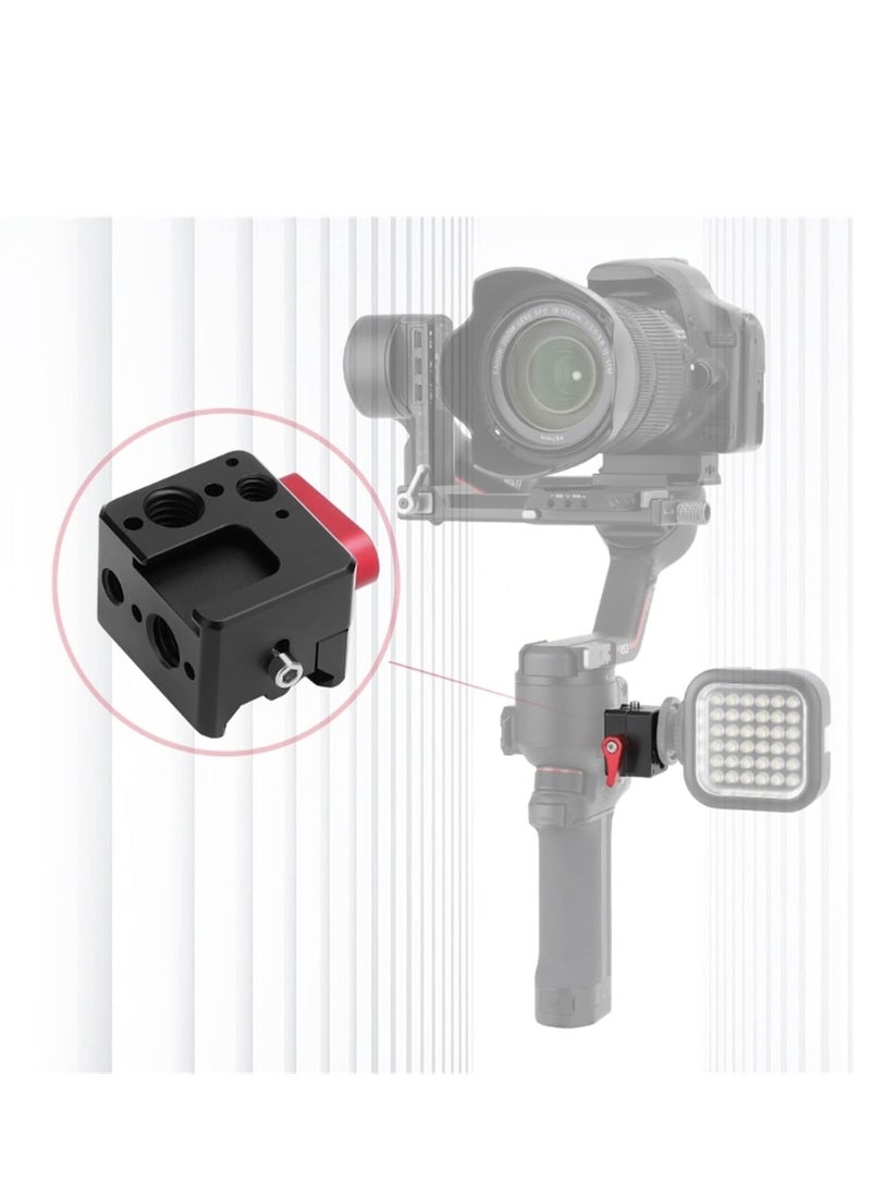 Generic - Mounting Plate CNC Extension Mount Holder 1/4" Screw Hole 3/8" Thread Cold Shoe Positioning Block for Dji Ronin RS3/RS3 PRO/RS2/RSC2 Handheld Stabilizer - Image 1