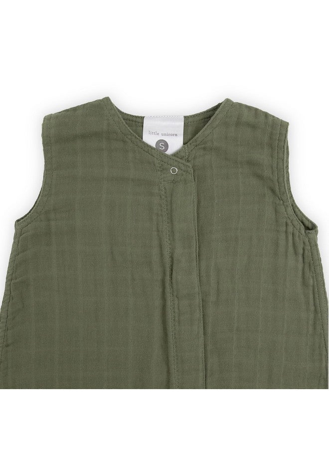 ليتل يونيكورن كيس نوم فاخر من قماش موسلين ليتل يونيكورن، من عمر ١٨ إلى ٢٤ شهرًا، بوزن ١.١ توغ | قطن موسلين ناعم وجيد التهوية لنوم أكثر أمانًا | سحاب ثنائي الاتجاه (لون السرخس) - Image 2