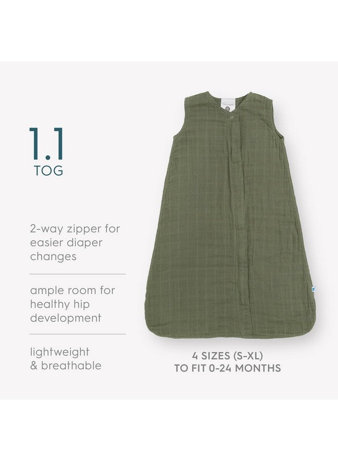 ليتل يونيكورن كيس نوم فاخر من قماش موسلين ليتل يونيكورن، من عمر ١٨ إلى ٢٤ شهرًا، بوزن ١.١ توغ | قطن موسلين ناعم وجيد التهوية لنوم أكثر أمانًا | سحاب ثنائي الاتجاه (لون السرخس) - Image 4