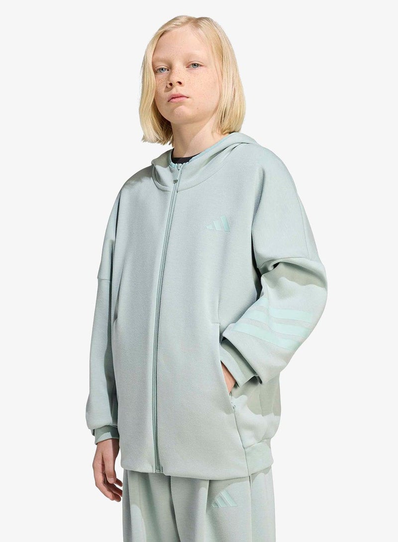 اديداس جاكيت بقبعة FUTURE ICONS 3 STRIPES FULL ZIP - Image 1