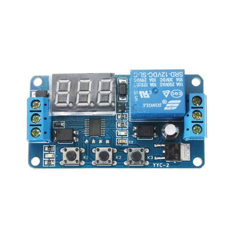 Comidox 1Pcs Automation DC 12V Time Delay Relay Module LED Display Digital Delay Timer PLC Delay Time Control Switch 01Sec to 999Min Adjustable
