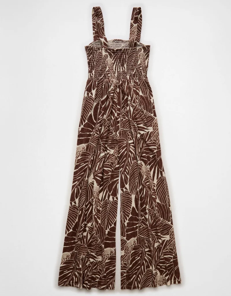 American Eagle AE Sunchaser Knit Smocked Jumpsuit
