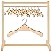 Civaner 11 Pcs Doll Garment Rack with Wooden Clothes Hanger for 18 Inch Girl Doll Clothes Mini Hangers Wardrobe Furniture Accessories for Dollhouse Baby Shower Supplies Wood - Image 4