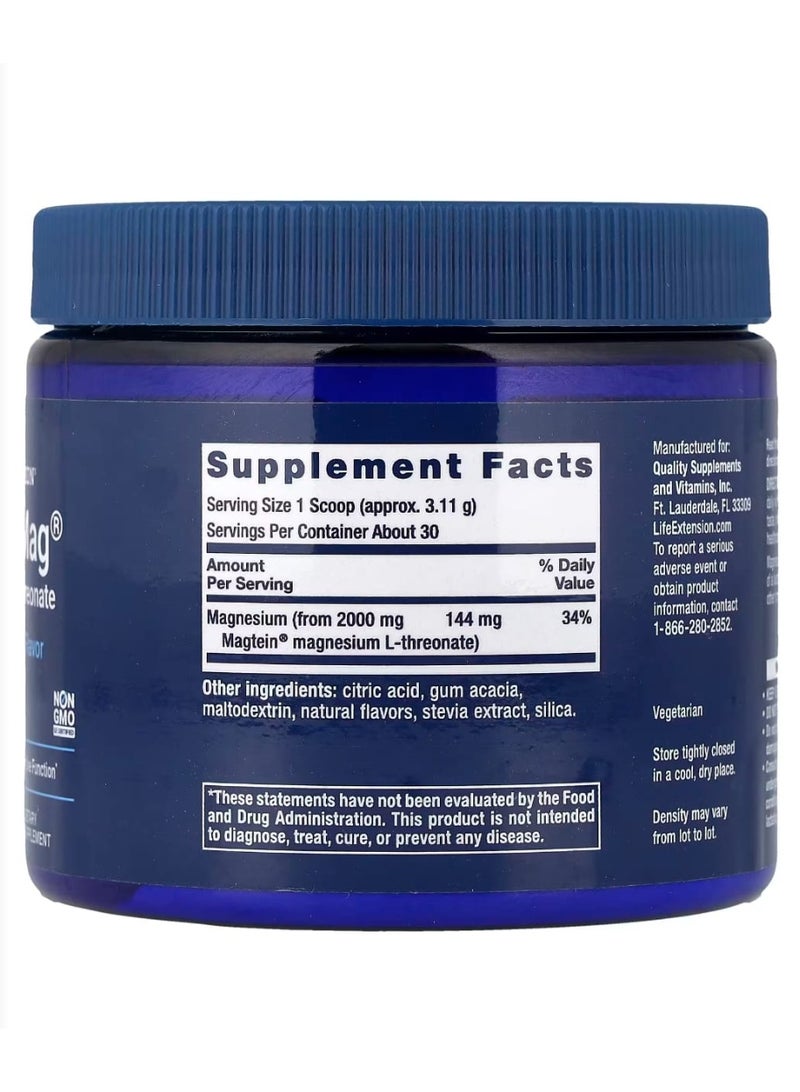 Life Extension Neuro-Mag Magnesium L-Threonate Tropical Punch 3.293 oz (93.35 g) - Image 2