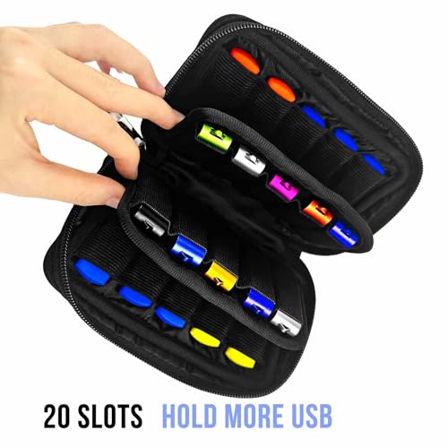 JBOS Flash Drive Case 20 Slots USB Storage Case JBOS USB Holder Storage Bag for USB Flash Drive Electronic Accessories Organizer for USB Flash Drive, USB Case, Thumb Drive Caes, Jump Drive Case - Image 2