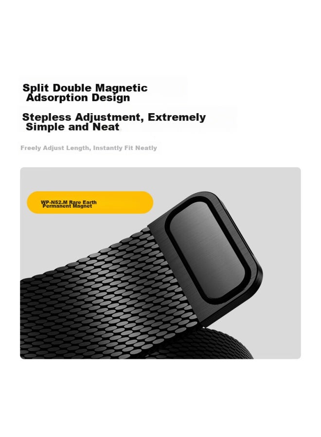 WP W&p Compatible With Huawei Watch Bands For Gt5/gt4pro/watch4pro/3/2/new, Extraordinary Master Milanese Metal Double Magnetic Stainless Steel Strap For Men, Silver - Image 1