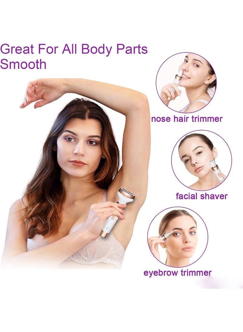 هالامين ماكينة حلاقة كهربائية 4 في 1 للنساء ， ماكينة تشذيب البيكيني، ماكينة حلاقة نسائية لاسلكية رطبة وجافة للوجه والساقين وتحت الإبطين، رأس تشذيب قابل للاستبدال، قابلة لإعادة الشحن عبر USB - Image 4