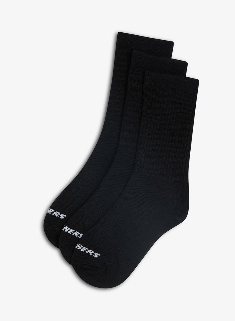 SKECHERS 3 Pack Non-Terry Crew Socks - Image 1