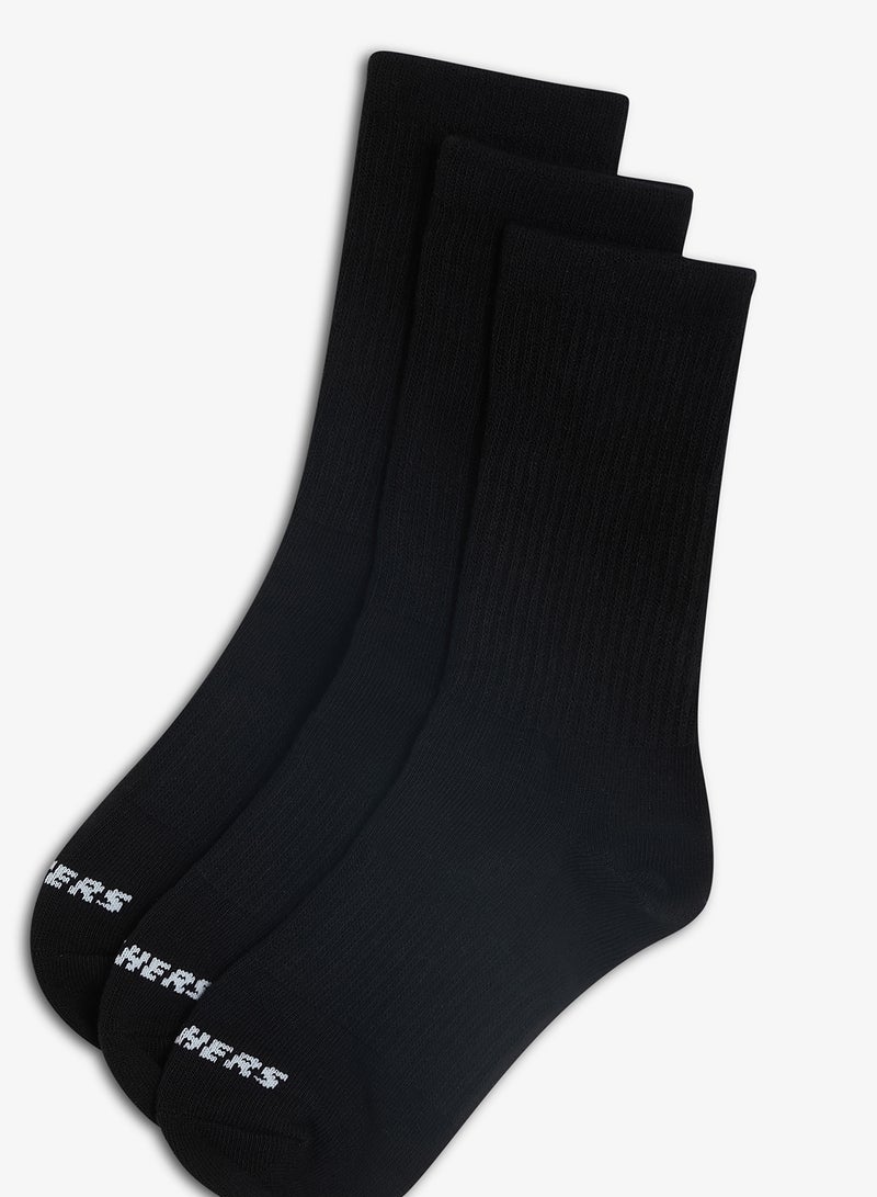 SKECHERS 3 Pack Non-Terry Crew Socks - Image 3