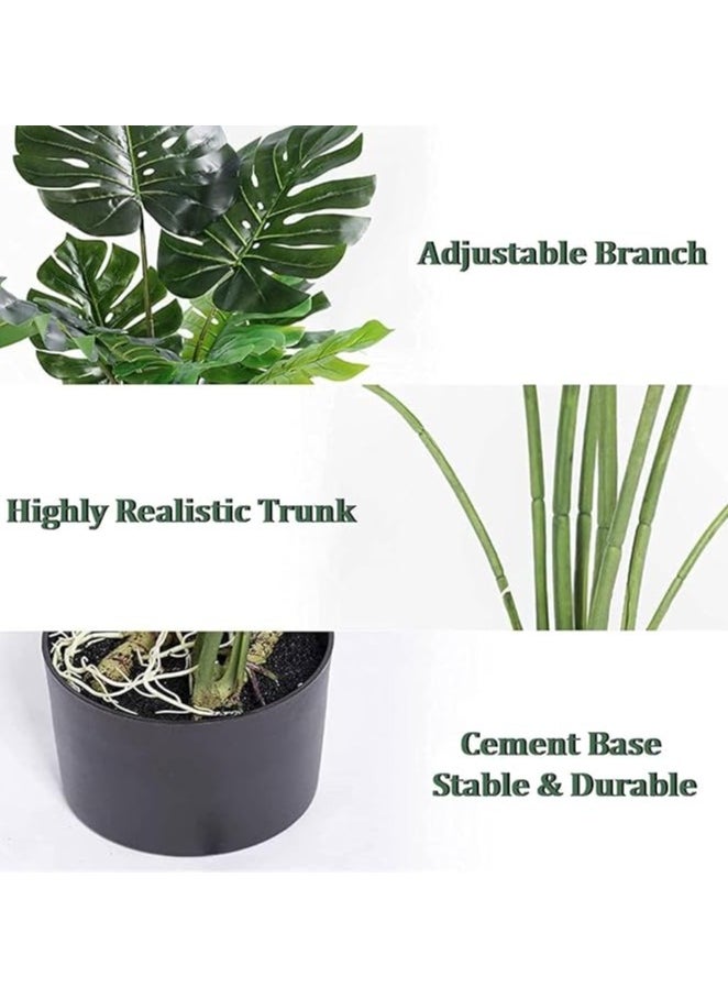 TYCOM Artificial Tree Fake Plants Fake Trees Faux Plants Indoor Realistic Plants for Office Home Room Store Decor Height 60 CM Monstera.  - Image 5