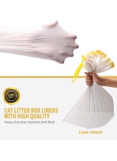 Generic Cat Litter Box Liners, 14 Count Jumbo Extra Durable Large Drawstring Kitty Litter Pan Bags Cat Waste Litter Bags Pet Cat Supplies (36 x 18)  - Image 2