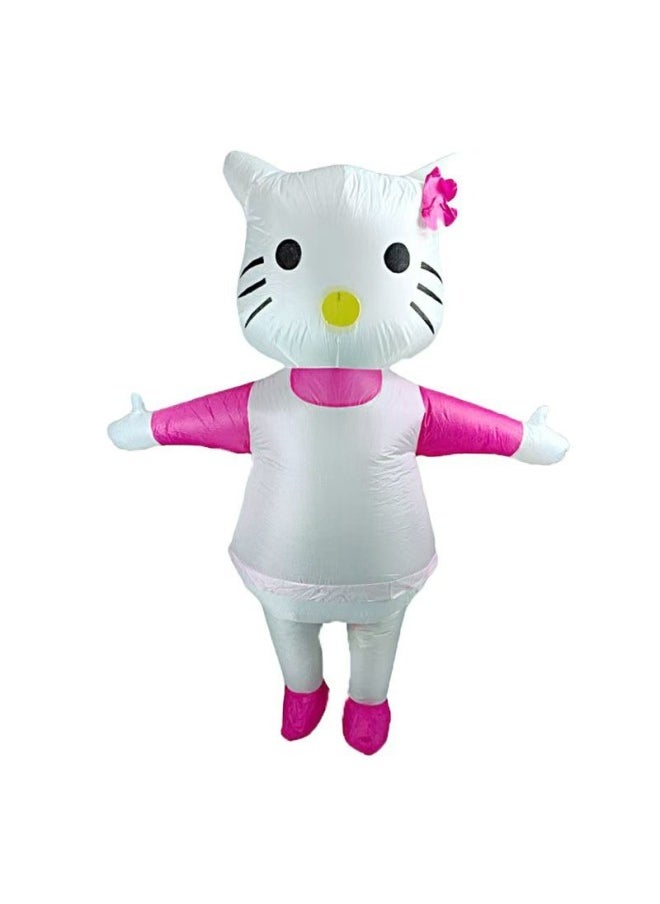 Halloween Cute Rabbit Inflatable Suit Spring Festival Pink Rabbit Costume Dance Costume Business Performance Suit-Color:Fold-eared Rabbit One Size Fits All 140-190cm  - Image 3