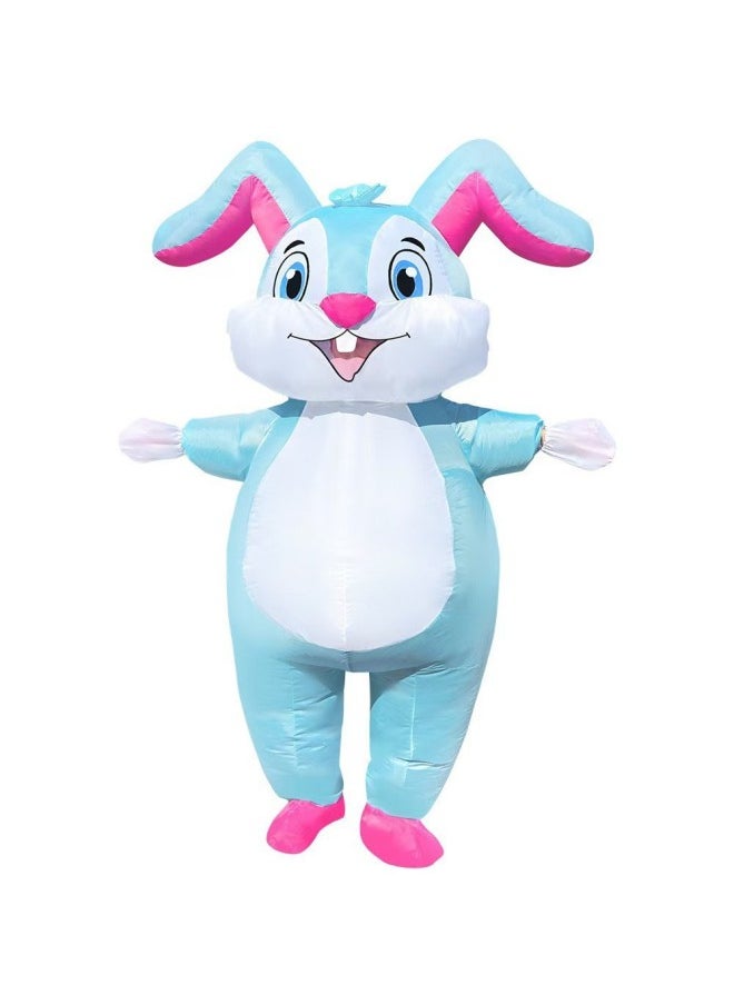 Halloween Cute Rabbit Inflatable Suit Spring Festival Pink Rabbit Costume Dance Costume Business Performance Suit-Color:Fold-eared Rabbit One Size Fits All 140-190cm  - Image 1