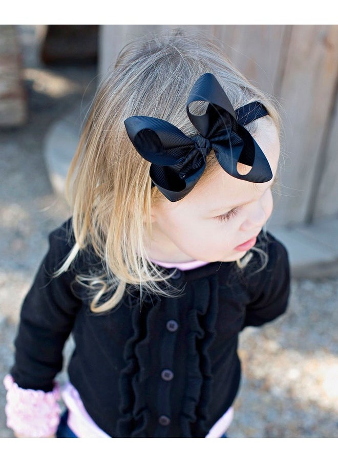 RuffleButts RuffleButts® Girls Black Bow Headband - One Size  - Image 2