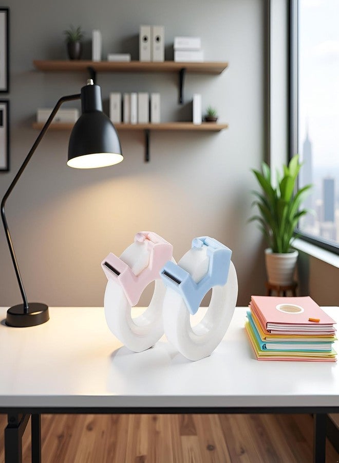 WaigN 2Pcs Multifunctional Invisable Tape Set with Refillable Tape Dispenser Writable Tape Office School Stationery Supplies Tape Dispenser Refill Rolls Holder Core Desktop, Office Tape Dispensers - Image 3