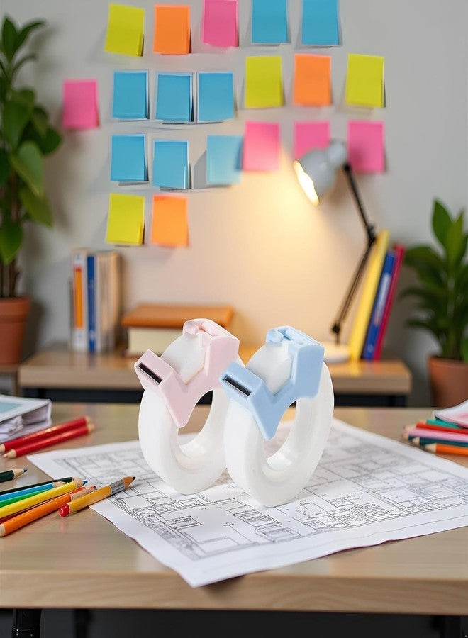 WaigN 2Pcs Multifunctional Invisable Tape Set with Refillable Tape Dispenser Writable Tape Office School Stationery Supplies Tape Dispenser Refill Rolls Holder Core Desktop, Office Tape Dispensers - Image 4