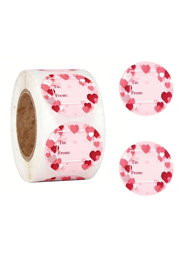 Hodmopli Valentine's Day Tag Stickers 1.5 Inch Heart to & from Valentine's Day Gift Tags Stickers Name Stickers for Envelopes Seal Boxes Cards Wedding Gift Wrapping Bags Valentines Party Favor Decorations(Pack - Image 1