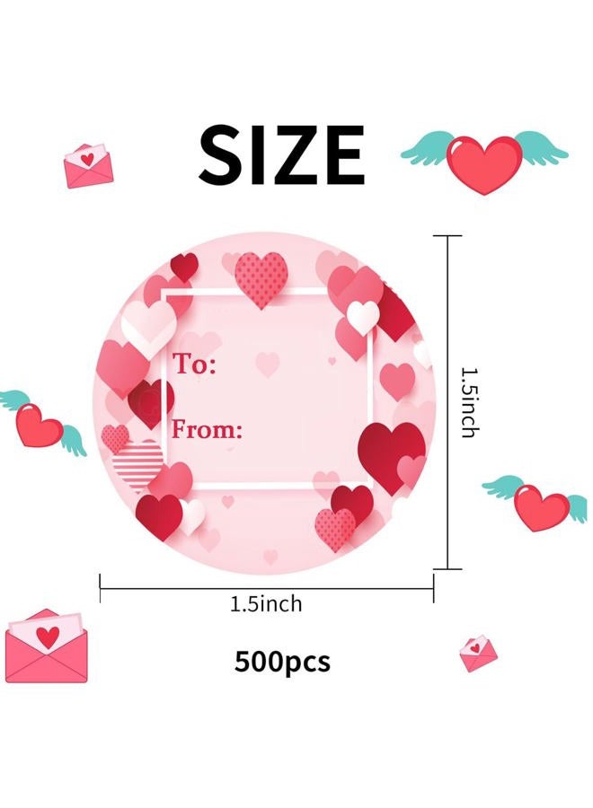 Hodmopli Valentine's Day Tag Stickers 1.5 Inch Heart to & from Valentine's Day Gift Tags Stickers Name Stickers for Envelopes Seal Boxes Cards Wedding Gift Wrapping Bags Valentines Party Favor Decorations(Pack - Image 2