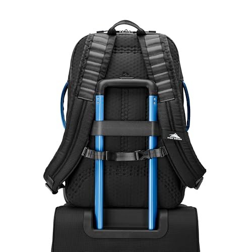 High Sierra Hi-Life 3-in-1 Convertible Backpack - Features Removable Daypack, Stack-It Strap, Adjustable Sternum Strap, Fleeced Pocket For Scratch Protection, Dual Water Bottle Pockets - Black/Blue - Image 5