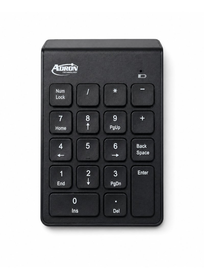 ADMIN TECHNOLOGY 2.4GHz Wireless Numeric Keypad with 18 Keys- Slim Mini Number Pad for Financial Accounting, Compatible with Laptop, Desktop & PC - Image 1