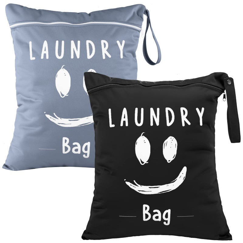 Shappy Shappy 2 Pcs Large Travel Laundry Bag Washable Waterproof Wet Dry Large Dirty Clothes Bag Bathing WorkoutCute Style 