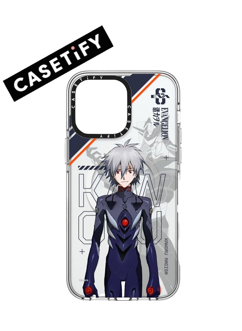 Casetify Apple iPhone 15 Pro Case,Neon Genesis Evangelion Nagisa Kaworu Magnetic Adsorption Phone Case - Semi transparent - Image 1