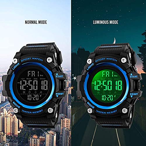 MASTOP LED Watch Fashion Sports Waterproof Digital Watch Men's and Women's Bracelet Watch (Black) - Image 5
