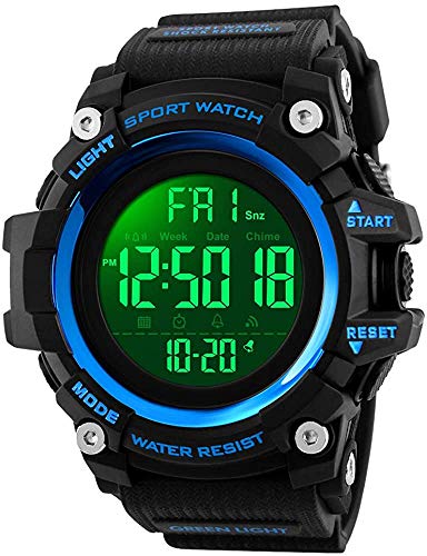 MASTOP LED Watch Fashion Sports Waterproof Digital Watch Men's and Women's Bracelet Watch (Black) - Image 1
