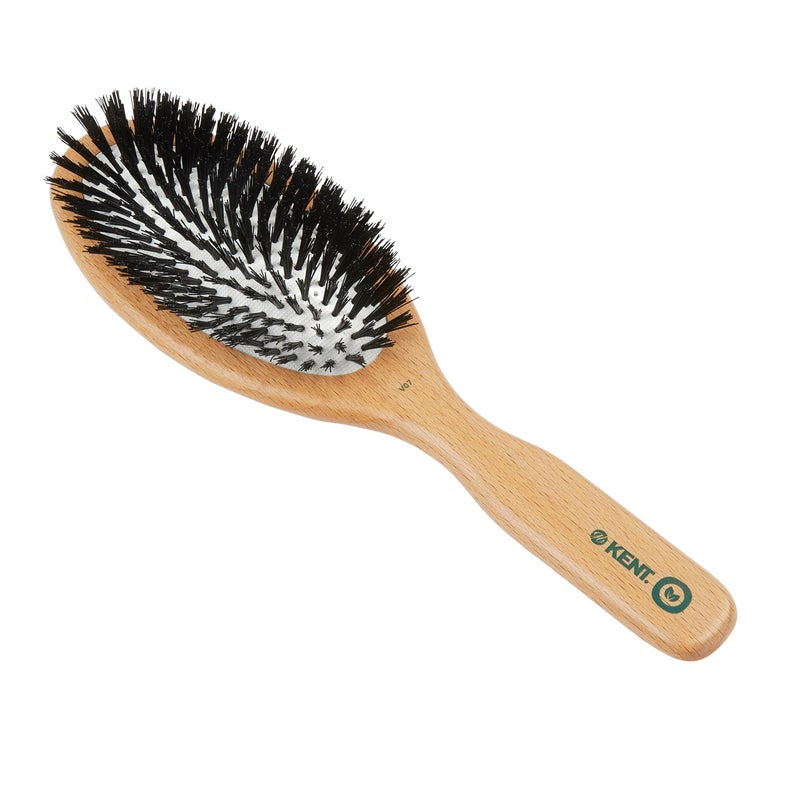 Kent V07 Vegan Boar Bristle Hair Brush Large Organic Hair Brush for Smoothing and Boosting Shine Eco Friendly Paddle Brush Ideal for All Hair Types