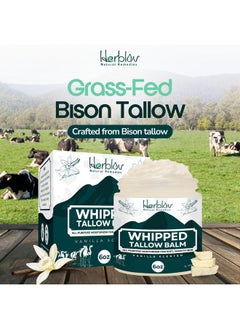 Herblov Beef Tallow Balm - Natural Grass Fed Whipped Tallow and Honey All Purpose Balm - Moisturizing Face and Body Lotion for Eczema, Cracked, Dry, Itchy, Irritated Skin - Skin Repair Skincare Made in USA  - Image 2