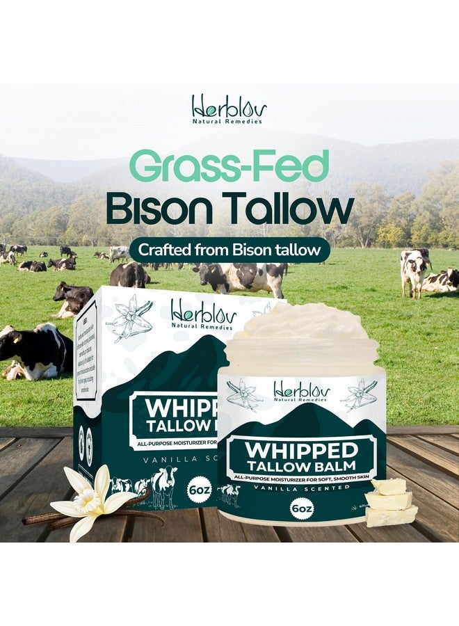 هيربلوڤ بلسم شحم البقر - بلسم متعدد الأغراض من شحم البقر المخفوق الطبيعي والعسل - لوشن مرطب للوجه والجسم لعلاج الأكزيما والبشرة المتشققة والجافة والحكة والتهيج - منتجات العناية بالبشرة لإصلاح البشرة، صنع في الولايات المتحدة الأمريكية - Image 2