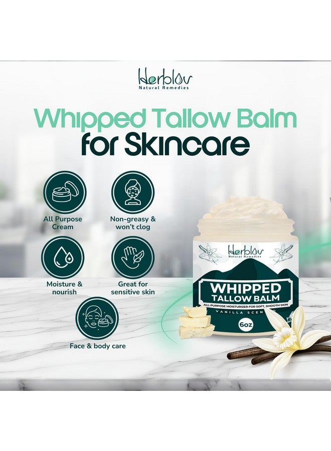 هيربلوڤ بلسم شحم البقر - بلسم متعدد الأغراض من شحم البقر المخفوق الطبيعي والعسل - لوشن مرطب للوجه والجسم لعلاج الأكزيما والبشرة المتشققة والجافة والحكة والتهيج - منتجات العناية بالبشرة لإصلاح البشرة، صنع في الولايات المتحدة الأمريكية - Image 5