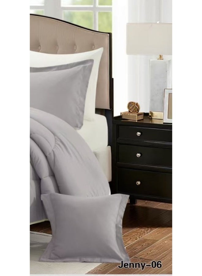 مينجلي طقم لحاف نفرين فندقي ساده ذو طابع وجهين ليمنحك النومه المثالية من خامه المايكروفايبر مقاس ٢٣٠*٢٥٠سم - Image 4