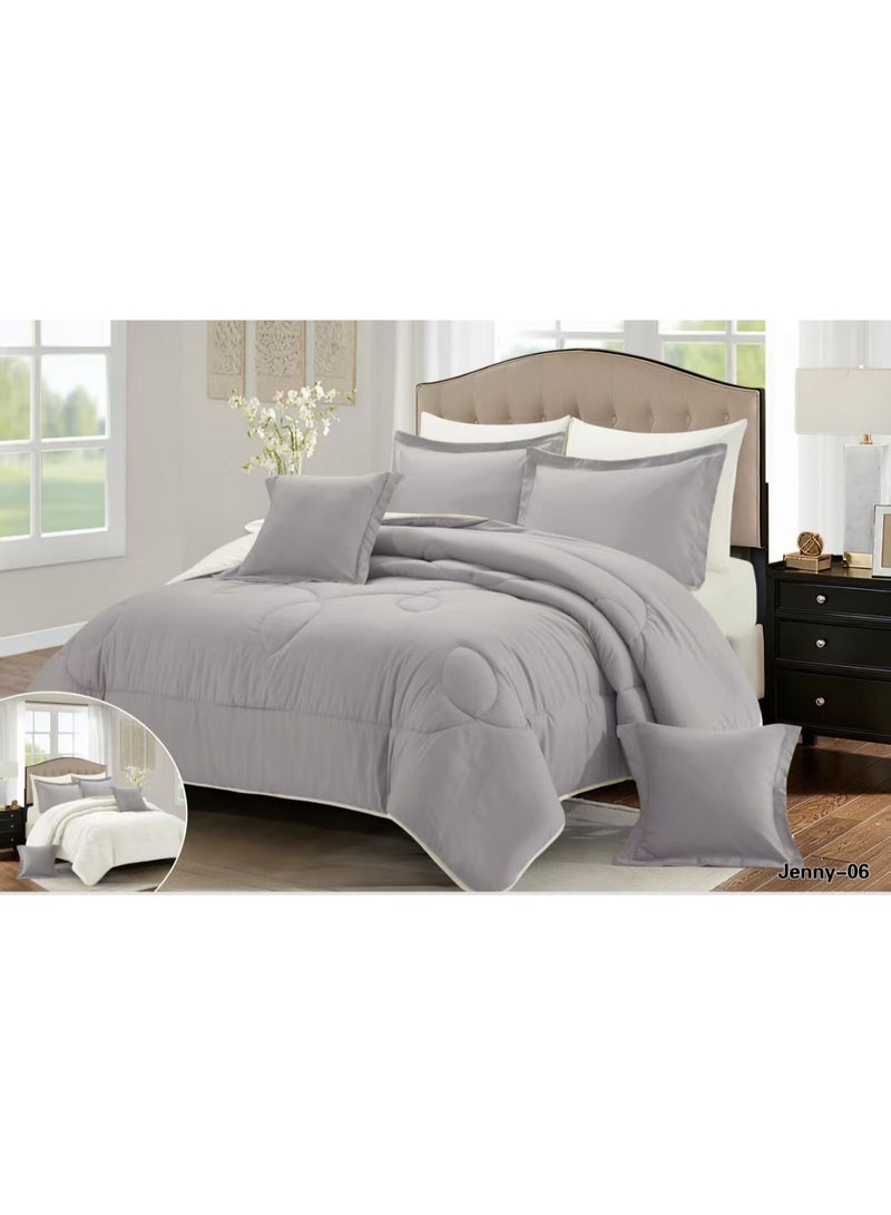 مينجلي طقم لحاف نفرين فندقي ساده ذو طابع وجهين ليمنحك النومه المثالية من خامه المايكروفايبر مقاس ٢٣٠*٢٥٠سم - Image 1