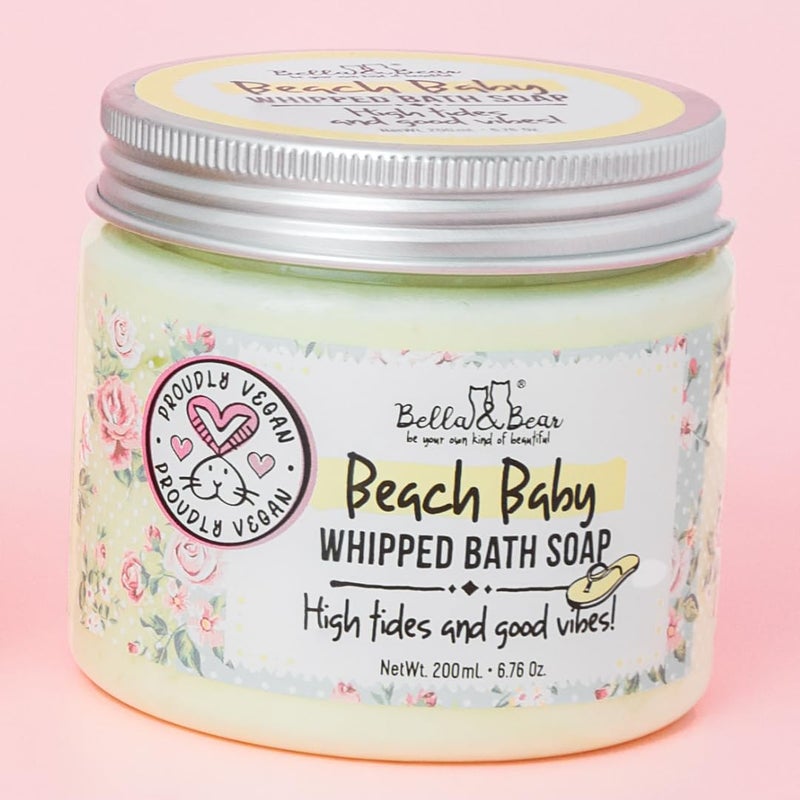 Bella and Bear Bella Bear Beach Baby Whipped Bath Soap And Shave Cream Body Wash Soap Moisturiser SLS Free Paraben Free CrueltyFree Body Care Bath Stuff for Women - Image 2
